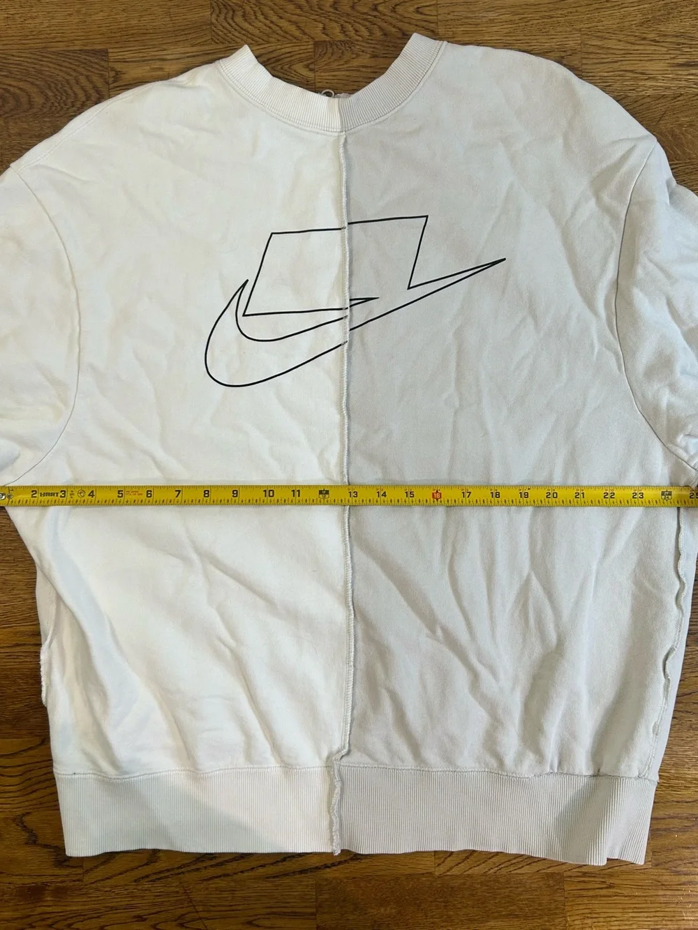 Nike Sportswear Split Cream & White Oversized Sweatshirt